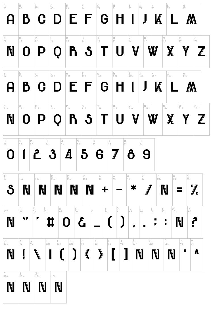 Come Rain Or Fall font map